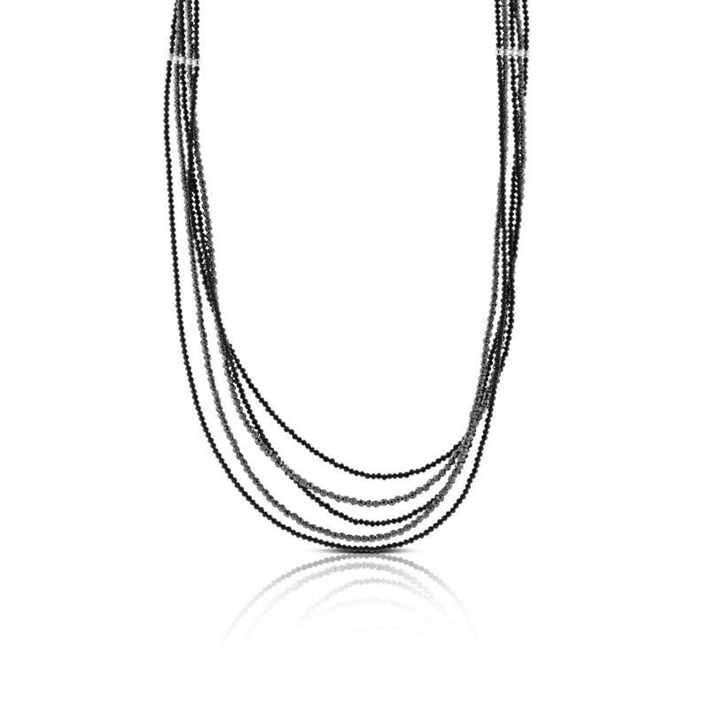 Lisa Bridge Multi-Row Hematite & Spinel Bead Necklace image number 1