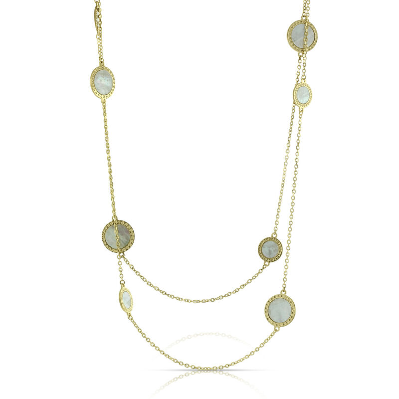 Toscano Mother of Pearl Necklace 14K, 32" image number 0
