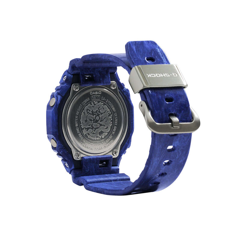 G-Shock GA-2100 Series Watch Blue Case White Dial, 48.5mm image number 2