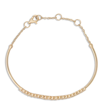 Adjustable Diamond Bar Bracelet, 14K Yellow Gold