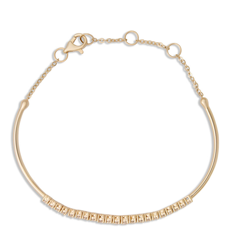 Adjustable Diamond Bar Bracelet, 14K Yellow Gold image number 1