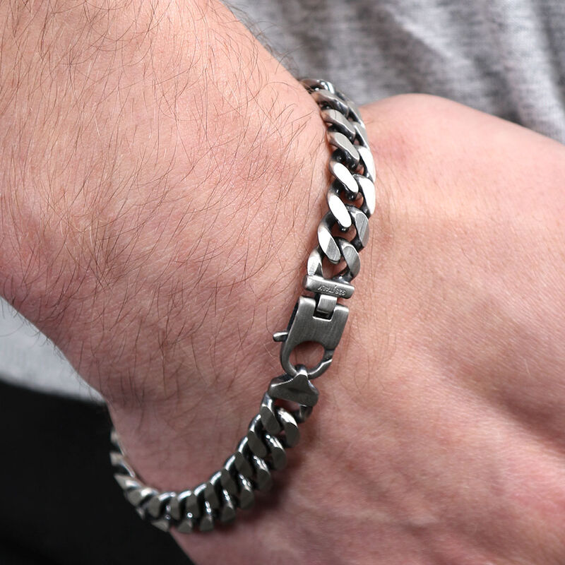 Flat Curb Bracelet in Sterling Silver image number 2