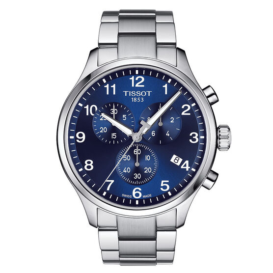 Tissot Chrono XL Classic Blue Dial Steel Quartz Watch, 45mm