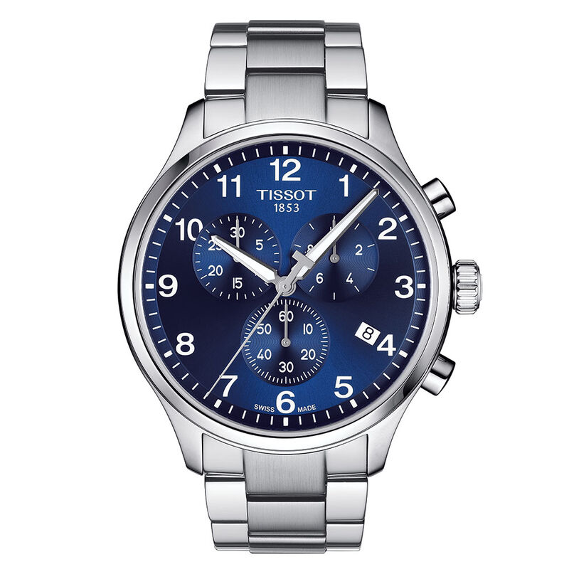 Tissot Chrono XL Classic Blue Dial Steel Quartz Watch, 45mm image number 0