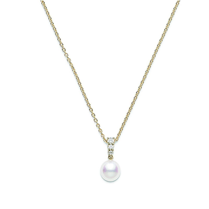 Mikimoto Akoya Cultured Pearl & Diamond Pendant 18K image number 0