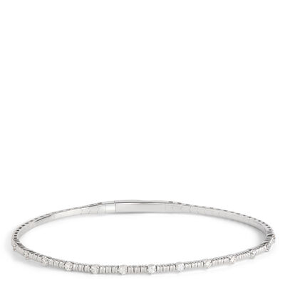 Classic Round Diamond Bangle, ⅕ Carat Total Weight, 14K White Gold