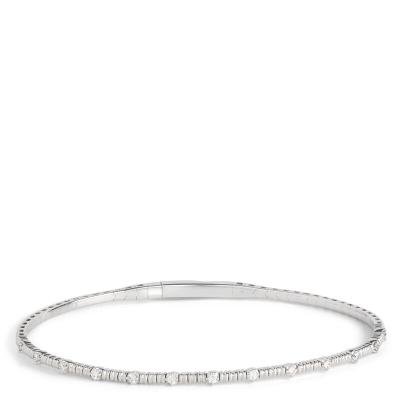 Classic Round Diamond Bangle, ⅕ Carat Total Weight, 14K White Gold image number 0