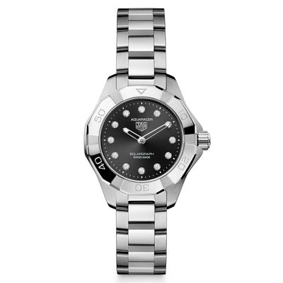 TAG Heuer Aquaracer Professional 100 Solargraph Black Dial Watch, 28mm
