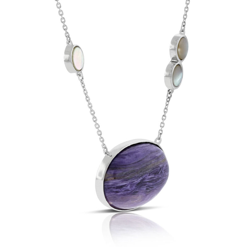 Lisa Bridge Charoite & Mother of Pearl Necklace image number 1