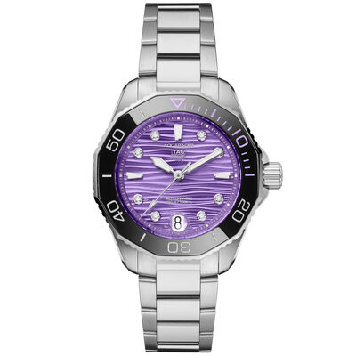 TAG Heuer Aquaracer Professional 300 Purple Dial Watch, 36mm