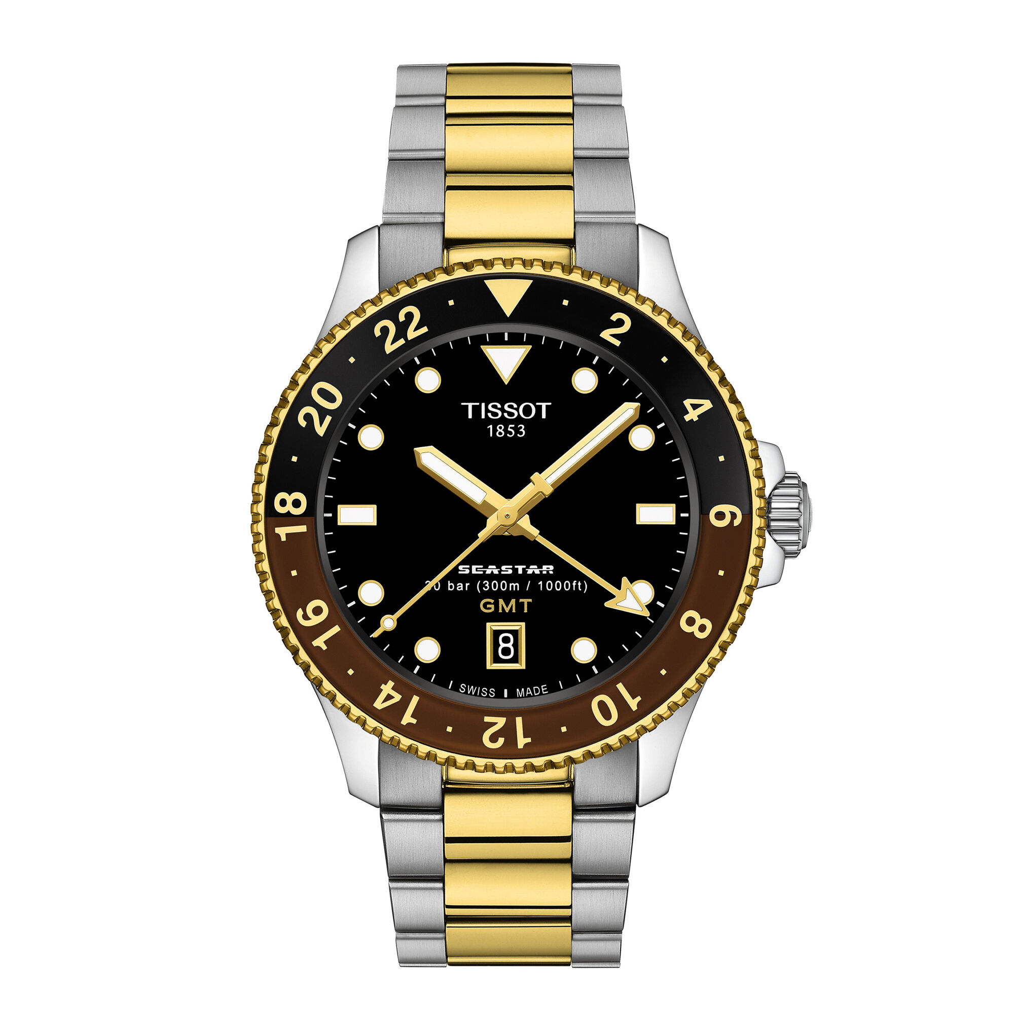 TISSOT Seastar 1000 GMT Black Dial Watch, 40mm