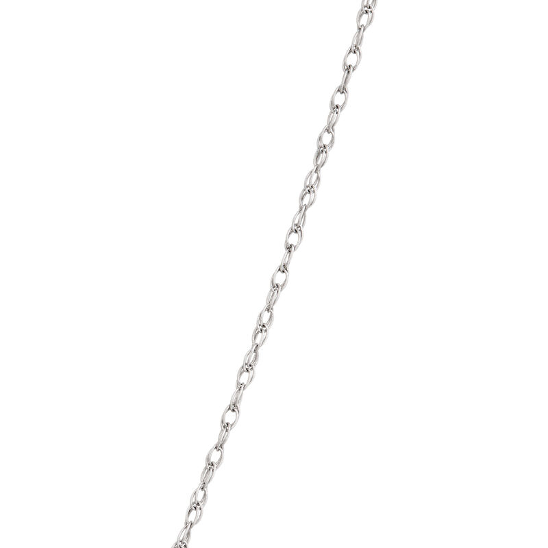 Pearl and Blue Topaz Pendant Necklace, 14k White Gold image number 4