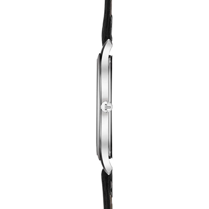 Tissot Tradition 5.5 Black Dial Leather Steel Quartz Watch, 39mm image number 1