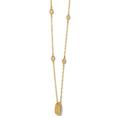 Classic Diamond Station Necklace, &frac12; Carat Total Weight, 14K Yellow Gold