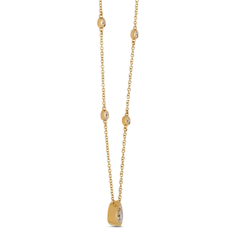 Classic Diamond Station Necklace, &frac12; Carat Total Weight, 14K Yellow Gold image number 1
