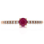 Rose Gold Ruby & Diamond Ring 14K