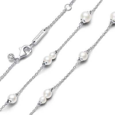 Pandora Treated Freshwater Cultured Pearl Station Chain Necklace