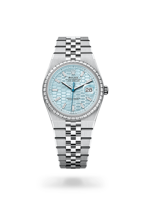 rolex land-dweller in platinum, m127286tbr-0001 - ben bridge