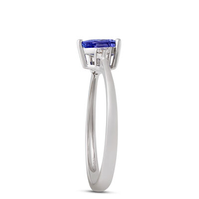 Trillium Tanzanite Ring, 14K White Gold