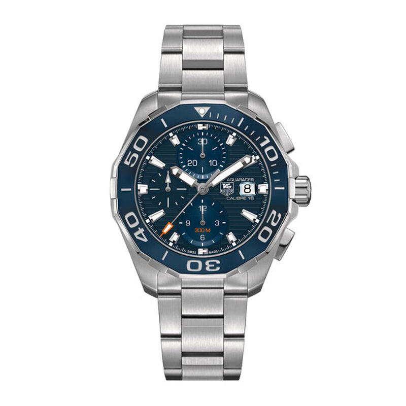 TAG Heuer Aquaracer Calibre 16 Automatic Mens Blue Steel Chronograph Watch image number 2