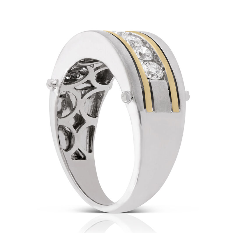 Men's Two-Tone Diamond Ring 14K image number 1