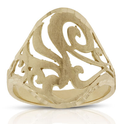Toscano Satin Finish Filigree Ring 18K