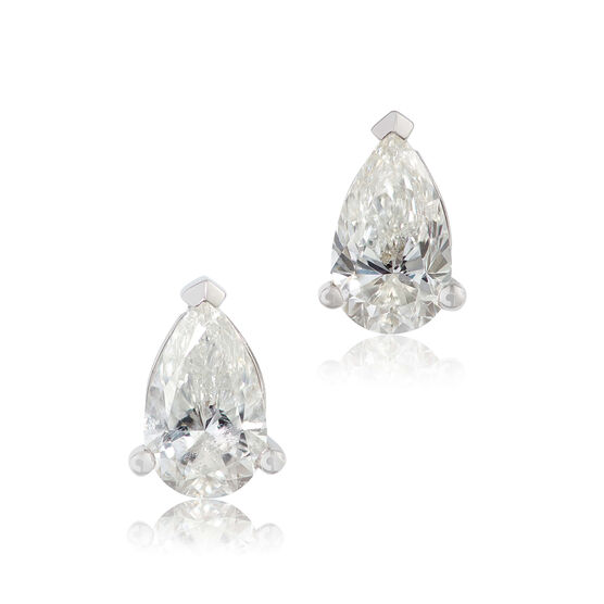 Pear Diamond Solitaire Stud Earrings 14K, 3/4 ctw.