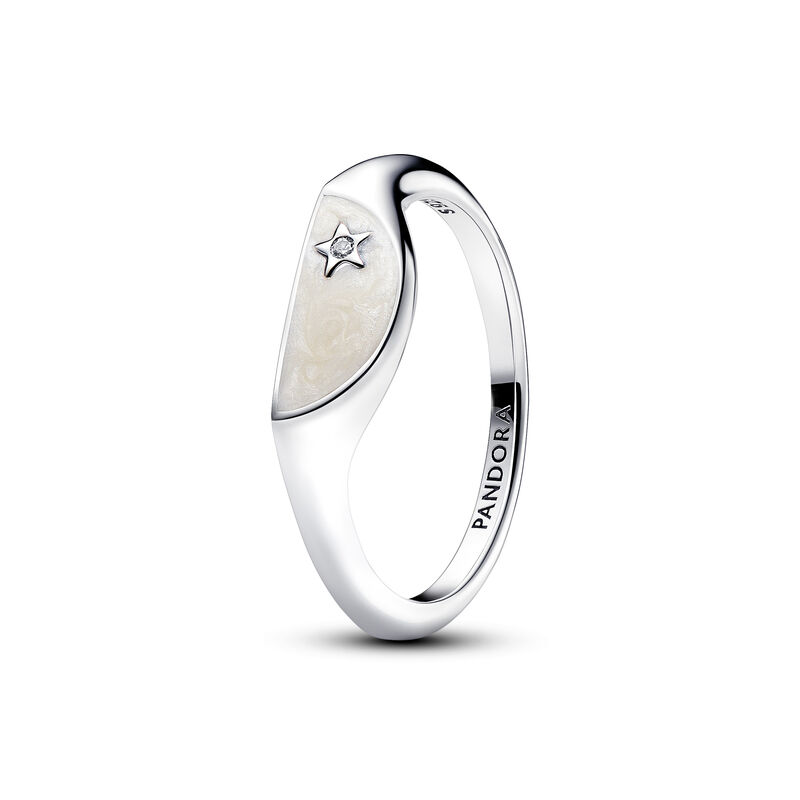 Pandora ME Halved Enamel Signet Ring image number 0
