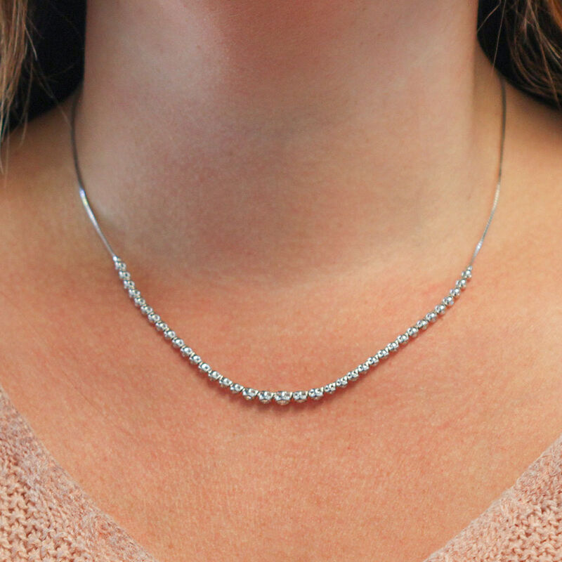 Sliding Clasp Diamond Choker Necklace 14K