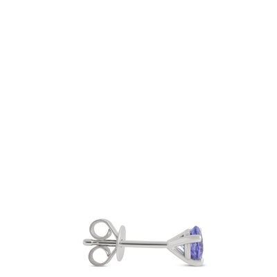 Round Tanzanite Studs, 14K White Gold