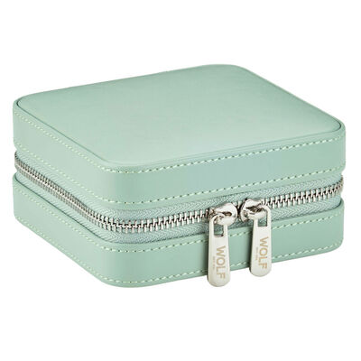 WOLF X LIBERTY Julia Interior Print Medium Jewelry Zip Case - Sage Green
