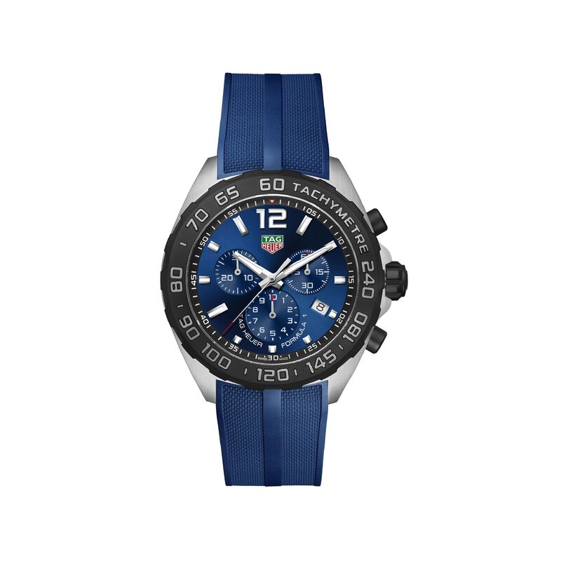 TAG Heuer Formula 1 Chronograph Blue Dial Blue Rubber Strap, 43mm image number 0