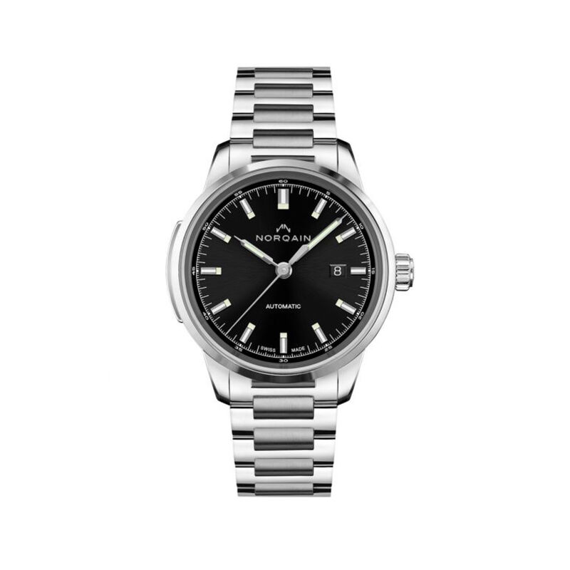 NORQAIN Freedom 60 Black Dial Stainless Steel Automatic Watch, 42mm image number 0