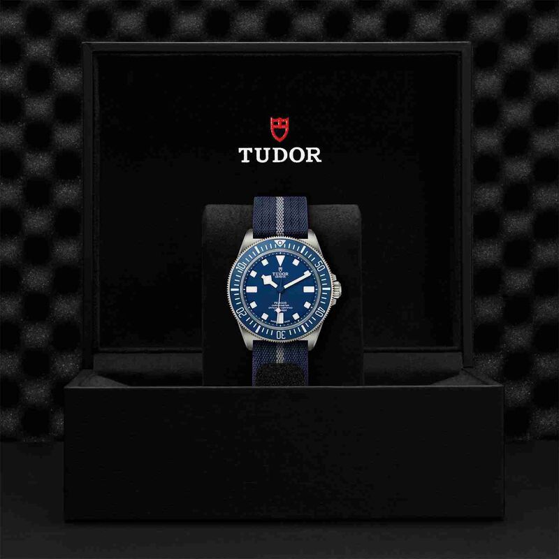 TUDOR Pelagos FXD Watch Titanium Case Blue Dial Fabric Bracelet, 42mm image number 2