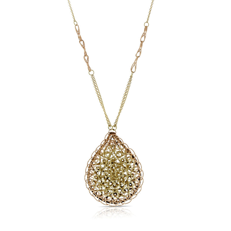 Toscano Two-Tone Woven Pear Necklace 14K image number 0