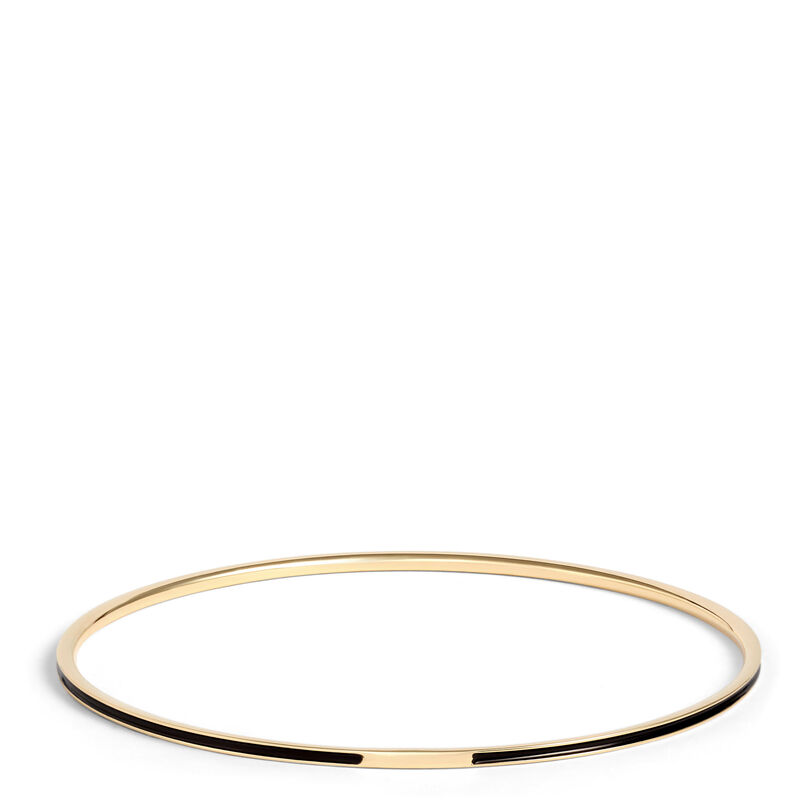 Toscano Black Enamel Slip On Bangle, 14K Yellow Gold image number 1