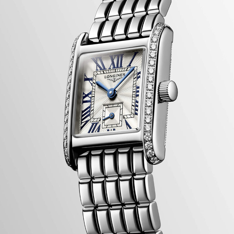 Longines Mini Dolcevita Watch Silver-Tone Dial Steel Case with Diamonds, 29mm image number 1