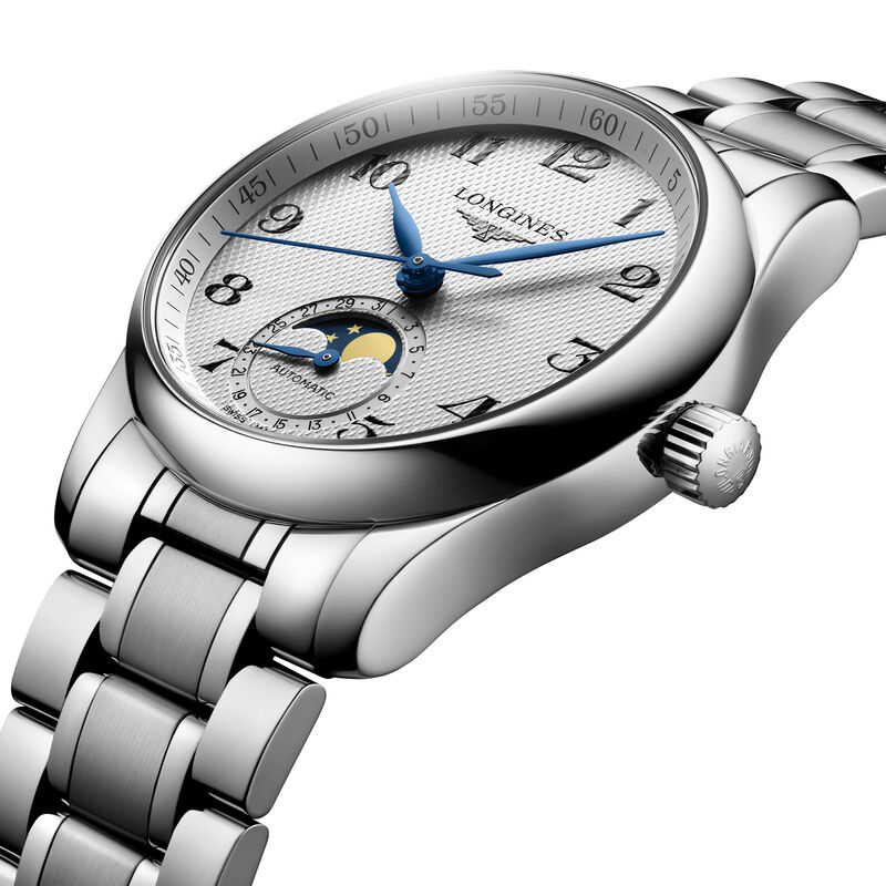 Longines Master Collection Moonphase Silver Dial Watch, 34mm image number 1
