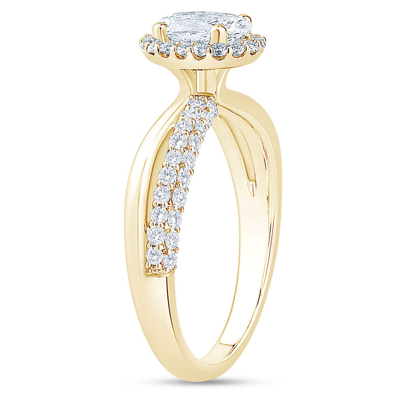 Split-Shank Oval Diamond Engagement Ring, 14k Yellow Gold image number 1