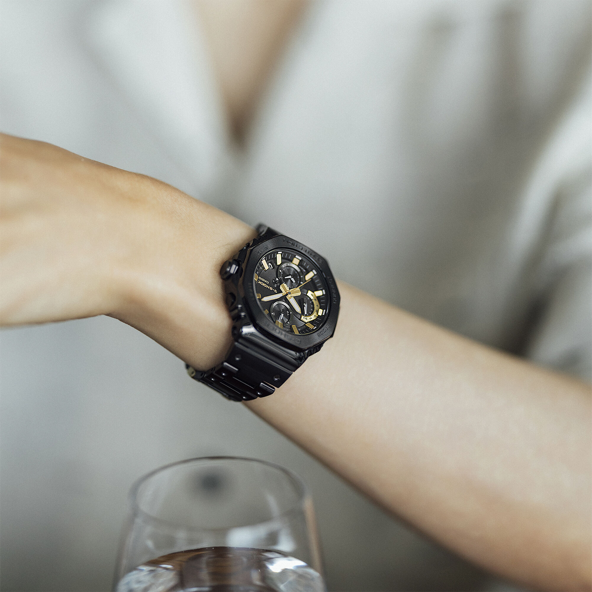 【G-SHOCK】CASIO 50th ANNIVERSARY ブラック Casio G-Shock Full Metal 50th Anniversary Black Stainless Steel