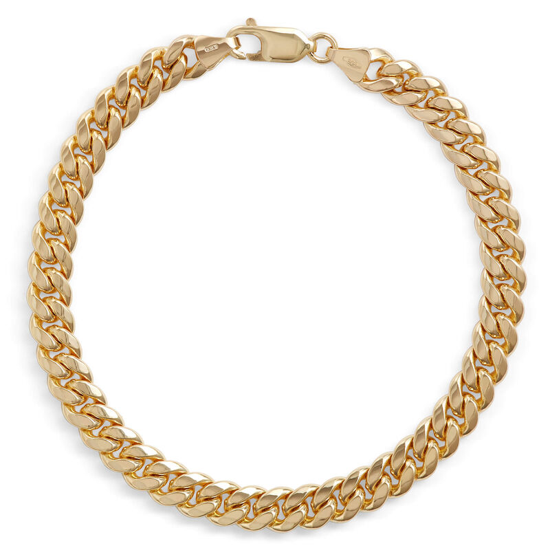 8.5-Inch Toscano Solid Link Bracelet, 14K Yellow Gold image number 0