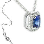 Sapphire & Diamond Pendant 14K