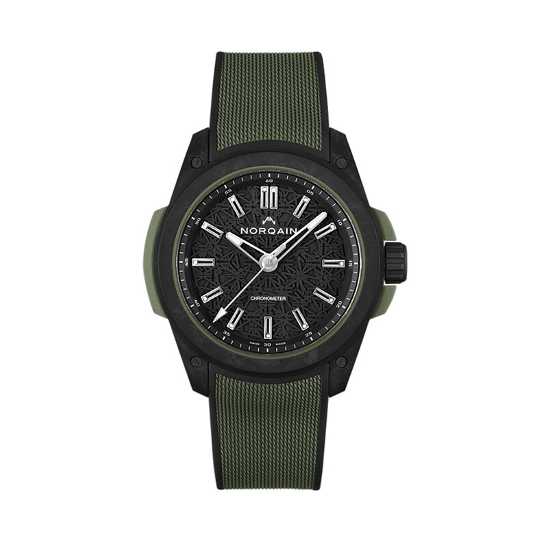 Norqain Independence Wild One Watch Black Dial Green Rubber Mesh Strap, 42mm image number 0