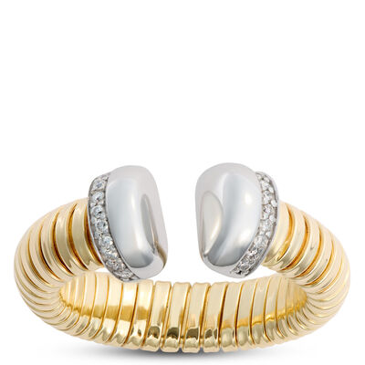Toscano With Diamonds Domed Tubogas Ring, 18K Yellow Gold