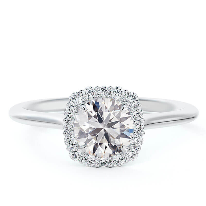 De Beers Forevermark Round Diamond Cushion Halo Ring 18K image number 0