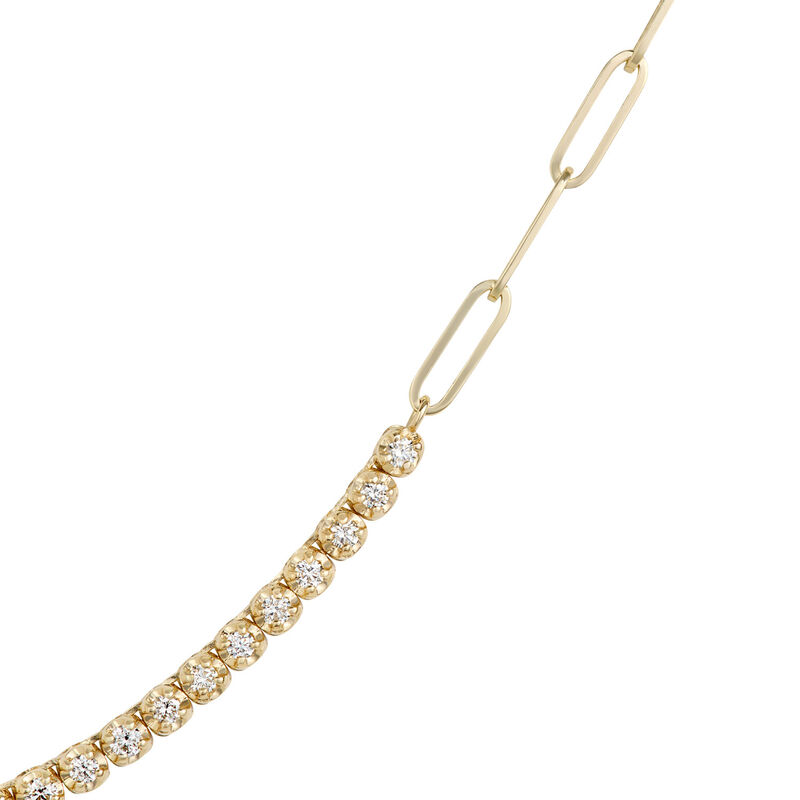 Graduated Round Diamond Necklace, 14K Yellow Gold image number 3