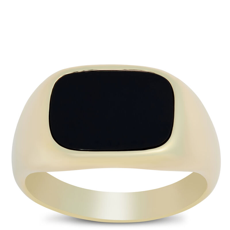 Cushion Onyx Ring, 14K Yellow Gold image number 0