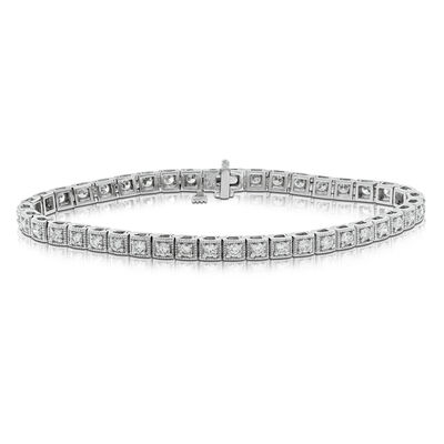 Box Link Diamond Bracelet 14K
