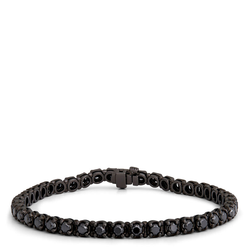 Black Diamond Bracelet, Rhodium Plated Sterling Silver image number 0