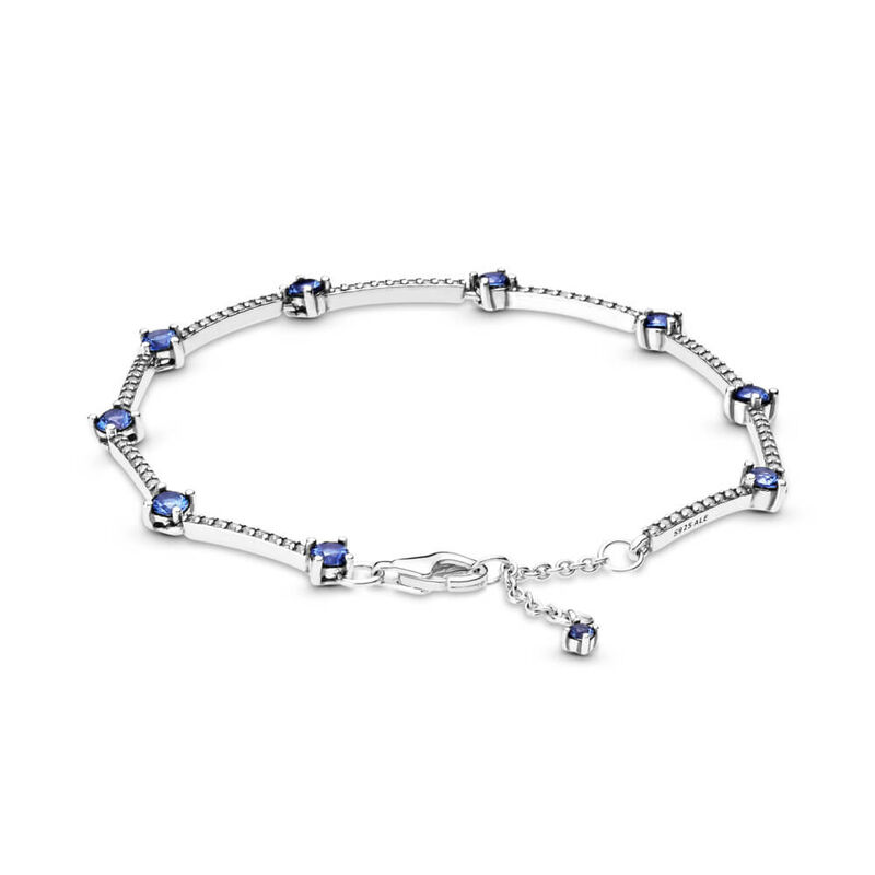 Pandora Sparkling Pavé CZ Bars & Blue Crystal Bracelet image number 1